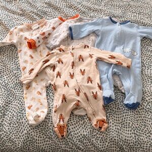 Bundle of 5 Baby Zipper Onesie Sleepers